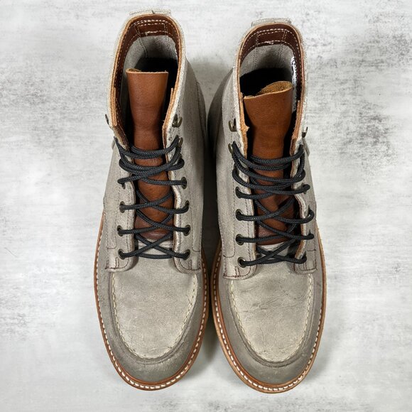 Truman Rambler Leather Vibram Soles Moc Toe Boots - Men's Size 10.5 - Gray - Picture 7 of 10